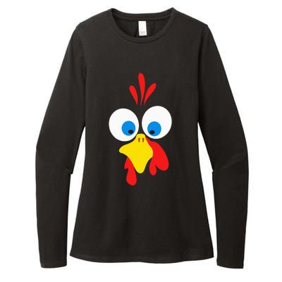 Turkey Face Pilgrim Thanksgiving Matching Family Costume Womens CVC Long Sleeve Shirt