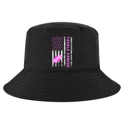 Tackle Football Pink Ribbon Breast Cancer Awareness Cool Comfort Performance Bucket Hat