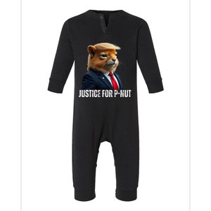 Trump For Pnut The Squirrel Justice For Peanut Trump Infant Fleece One Piece