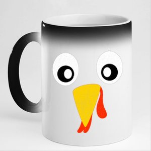 Turkey Face Pilgrim Shirt Thanksgiving Costume 11oz Black Color Changing Mug