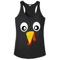 Turkey Face Pilgrim Shirt Thanksgiving Costume Ladies PosiCharge Competitor Racerback Tank