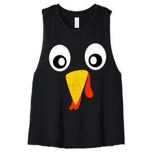 Turkey Face Pilgrim Shirt Thanksgiving Costume Women's Racerback Cropped Tank