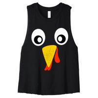 Turkey Face Pilgrim Shirt Thanksgiving Costume Women's Racerback Cropped Tank