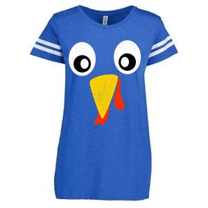 Turkey Face Pilgrim Shirt Thanksgiving Costume Enza Ladies Jersey Football T-Shirt