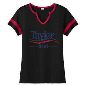 Taylor For President 2024 Bold Campaign Design Ladies Halftime Notch Neck Tee