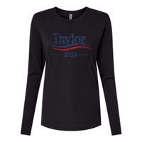 Taylor For President 2024 Bold Campaign Design Womens Cotton Relaxed Long Sleeve T-Shirt