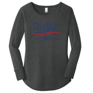 Taylor For President 2024 Bold Campaign Design Women's Perfect Tri Tunic Long Sleeve Shirt