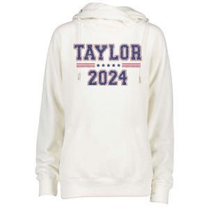 Taylor For President 2024 Womens Funnel Neck Pullover Hood