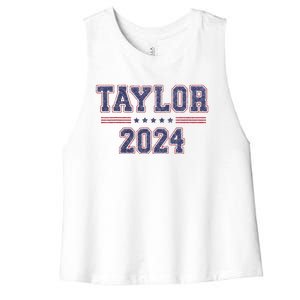 Taylor For President 2024 Women's Racerback Cropped Tank