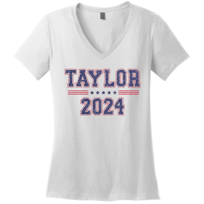 Taylor For President 2024 Women's V-Neck T-Shirt