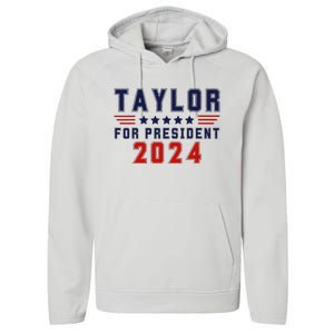 Taylor For President 2024 Bold Campaign Performance Fleece Hoodie