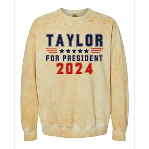 Taylor For President 2024 Bold Campaign Colorblast Crewneck Sweatshirt