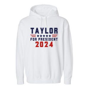 Taylor For President 2024 Bold Campaign Garment-Dyed Fleece Hoodie