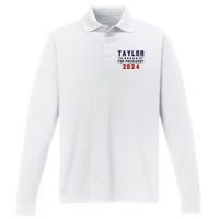 Taylor For President 2024 Bold Campaign Performance Long Sleeve Polo