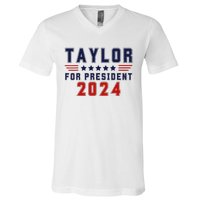 Taylor For President 2024 Bold Campaign V-Neck T-Shirt