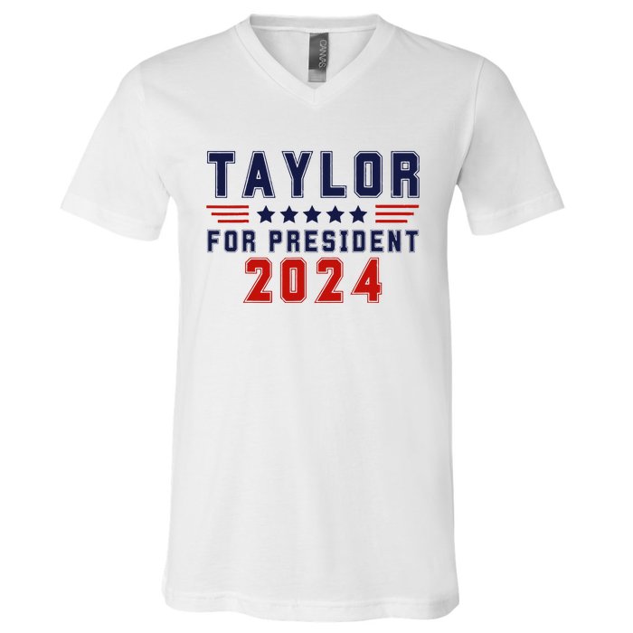 Taylor For President 2024 Bold Campaign V-Neck T-Shirt