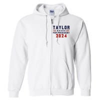 Taylor For President 2024 Bold Campaign Full Zip Hoodie