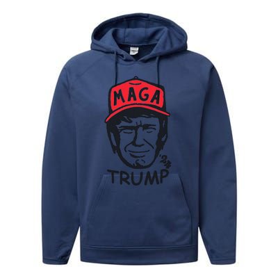 Trump For President 2024 Maga Trump Funny Vote Trump Performance Fleece Hoodie