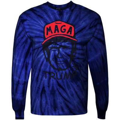 Trump For President 2024 Maga Trump Funny Vote Trump Tie-Dye Long Sleeve Shirt