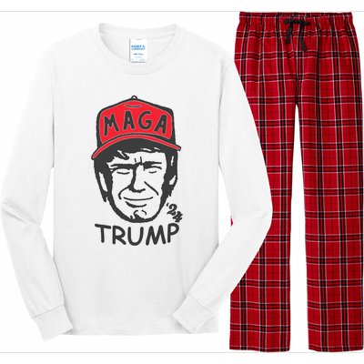 Trump For President 2024 Maga Trump Funny Vote Trump Long Sleeve Pajama Set