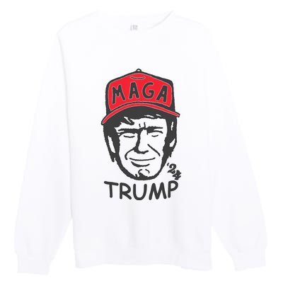 Trump For President 2024 Maga Trump Funny Vote Trump Premium Crewneck Sweatshirt