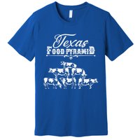 Texas Food Pyramid Funny Cow Pyramid Tee Gift Premium T-Shirt