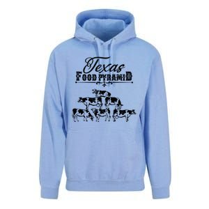 Texas Food Pyramid Funny Cow Pyramid Tee Gift Unisex Surf Hoodie