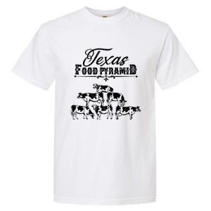 Texas Food Pyramid Funny Cow Pyramid Tee Gift Garment-Dyed Heavyweight T-Shirt