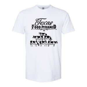 Texas Food Pyramid Funny Cow Pyramid Tee Gift Softstyle CVC T-Shirt