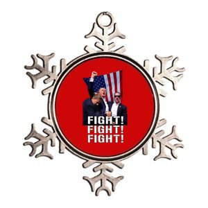 Trump Fist Pumped Fight Pray For Trump America Metallic Star Ornament