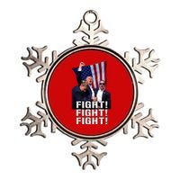 Trump Fist Pumped Fight Pray For Trump America Metallic Star Ornament