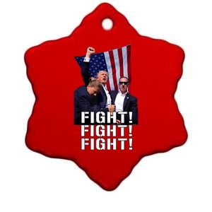 Trump Fist Pumped Fight Pray For Trump America Ceramic Star Ornament