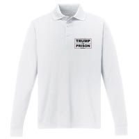 Trump For Prison 2024 Support Trump 4th Of July Performance Long Sleeve Polo