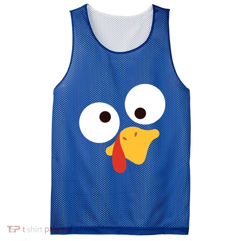 Turkey Face Pilgrim Costume Crazy Funny Gift Mesh Reversible Basketball Jersey Tank