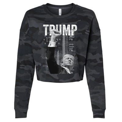 Trump Fist Pump 2024 Pennsylvania Rally Cropped Pullover Crew