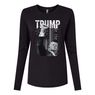 Trump Fist Pump 2024 Pennsylvania Rally Womens Cotton Relaxed Long Sleeve T-Shirt