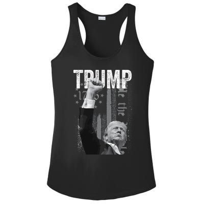 Trump Fist Pump 2024 Pennsylvania Rally Ladies PosiCharge Competitor Racerback Tank