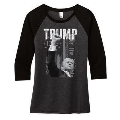 Trump Fist Pump 2024 Pennsylvania Rally Women's Tri-Blend 3/4-Sleeve Raglan Shirt