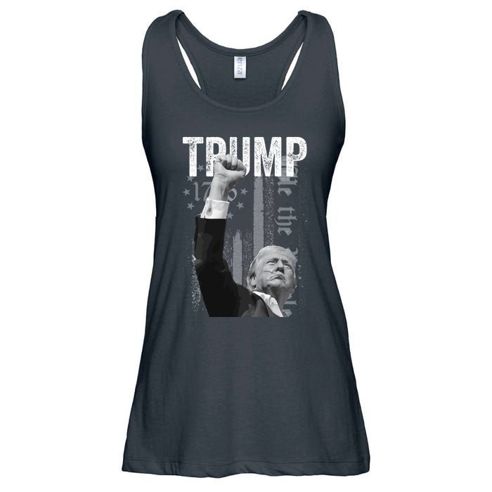 Trump Fist Pump 2024 Pennsylvania Rally Ladies Essential Flowy Tank