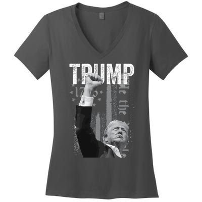 Trump Fist Pump 2024 Pennsylvania Rally Women's V-Neck T-Shirt