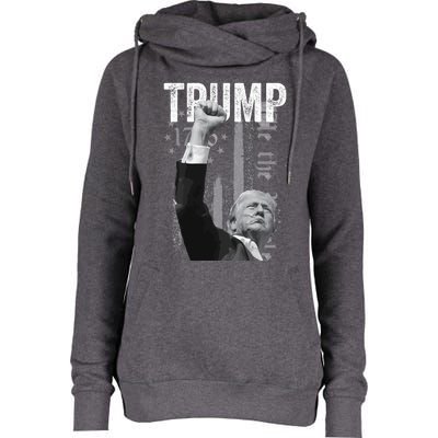 Trump Fist Pump 2024 Pennsylvania Rally Womens Funnel Neck Pullover Hood