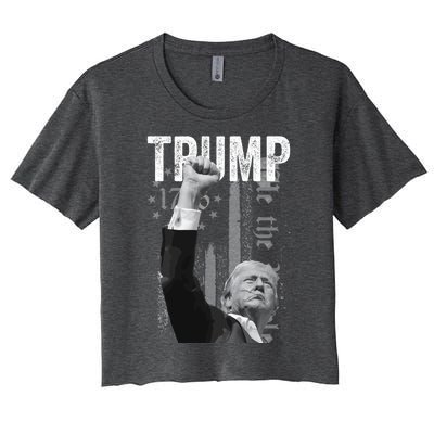 Trump Fist Pump 2024 Pennsylvania Rally Women's Crop Top Tee