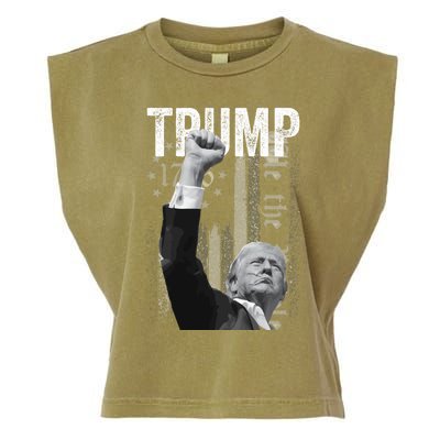 Trump Fist Pump 2024 Pennsylvania Rally Garment-Dyed Women's Muscle Tee