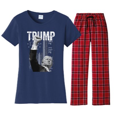 Trump Fist Pump 2024 Pennsylvania Rally Women's Flannel Pajama Set