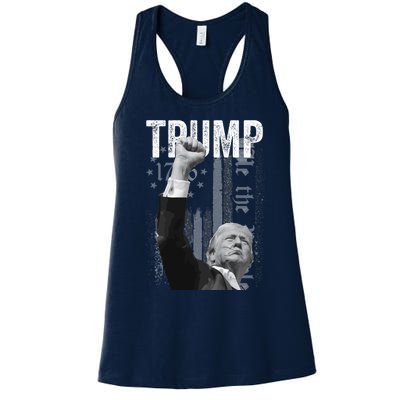 Trump Fist Pump 2024 Pennsylvania Rally Women's Racerback Tank