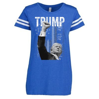 Trump Fist Pump 2024 Pennsylvania Rally Enza Ladies Jersey Football T-Shirt