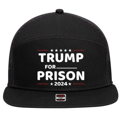 Trump For Prison 2024 Donald Trump Mugshot President Trump 7 Panel Mesh Trucker Snapback Hat