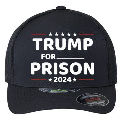 Trump For Prison 2024 Donald Trump Mugshot President Trump Flexfit Unipanel Trucker Cap