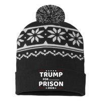 Trump For Prison 2024 Donald Trump Mugshot President Trump USA-Made Snowflake Beanie