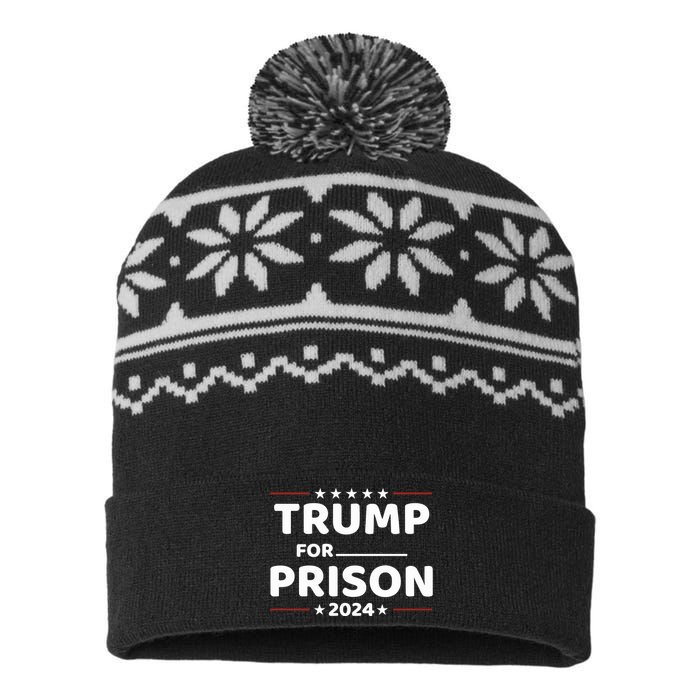 Trump For Prison 2024 Donald Trump Mugshot President Trump USA-Made Snowflake Beanie